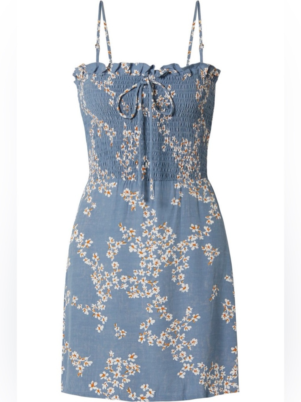 Blue Floral Smocked Sundress